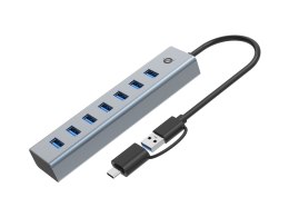 HUB USB Conceptronic HUBBIES21GP USB 3.2 Gen 1 (3.1 Gen 1) Type-A 5000 Mbit/s Szary