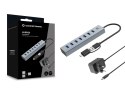 HUB USB Conceptronic HUBBIES21GP USB 3.2 Gen 1 (3.1 Gen 1) Type-A 5000 Mbit/s Szary