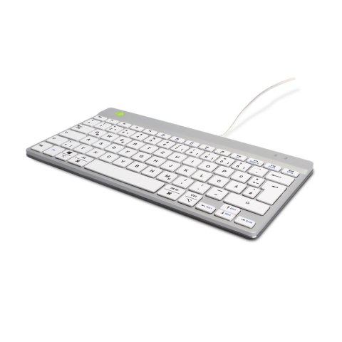 R-Go Tools Ergonomiczna R-Go Compact Break klawiatura, z oprogramowaniem do robienia przerw, QWERTZ (DE), przewodowa, biała