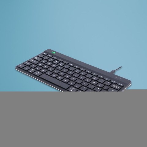 R-Go Tools Ergonomiczna R-Go Compact Break klawiatura, z oprogramowaniem do robienia przerw, QWERTY (UK), przewodowa, czarna