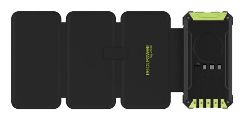 RealPower PB-20000 Solar 20000 mAh Bezprzewodowe ładowanie Czarny, Zielony