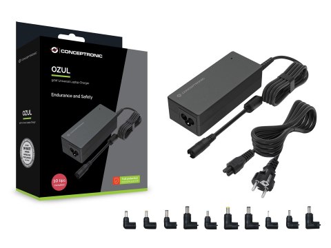 Conceptronic OZUL08B10 adapter zasilający/ inwentor Wewnętrzna 90 W Czarny
