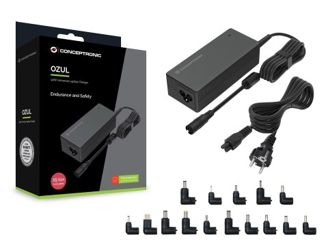 Conceptronic OZUL08B15 adapter zasilający/ inwentor Wewnętrzna 90 W Czarny