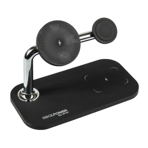 RealPower ChargeAIR Mag Smartfon, Smartwatch, Tablet Czarny USB Bezprzewodowe ładowanie Wewnętrzna