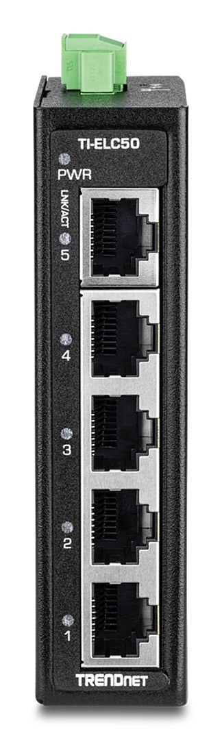 Trendnet TI-ELC50 przełącznik sieciowy Nie zarządzany Fast Ethernet (10/100) Czarny