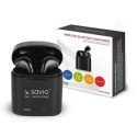 Słuchawki bezprzewodowe SAVIO TWS-02 (douszne; bezprzewodowe, Bluetooth; z wbudowanym mikrofonem; kolor czarny