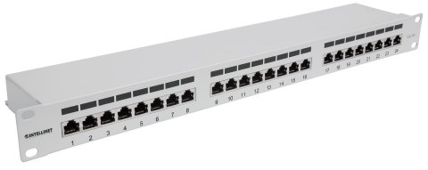 Patchpanel INTELLINET 24-Port Cat6a FTP 1HE 720854 szary