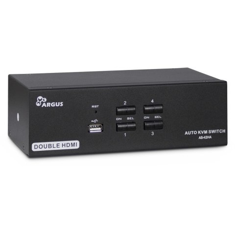 Inter-Tech AS-42HA HDMI przełącznik KVM Czarny