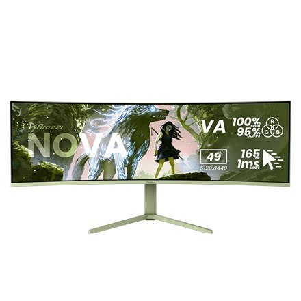 Arozzi Nova 49" Curved monitor komputerowy 124,5 cm (49") 5120 x 1440 px Dual QHD LED Zielony