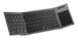 Inateck KB06101_STEEL GRAY klawiatura Dom RF Wireless + Bluetooth QWERTZ Angielski Czarny