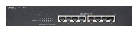 GS-1208P Nie zarządzany Gigabit Ethernet (10/100/1000) Obsługa PoE 1U Czarny