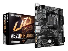 GIGABYTE A520M H ARGB płyta główna AMD A520 Socket AM4 micro ATX