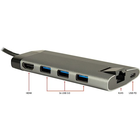 Inter-Tech GDC-802 Przewodowa USB 3.2 Gen 1 (3.1 Gen 1) Type-C Szary