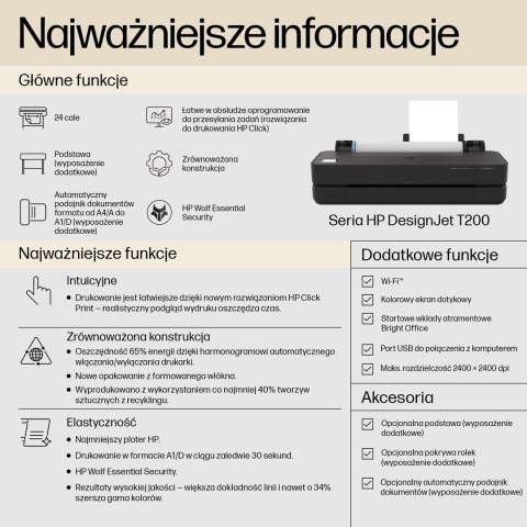 HP Designjet Drukarka T250, 24-calowa, wersja na rok 2025