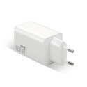 EVERACTIVE ŁADOWARKA SIECIOWA GAN 1 X USB, 2 X USB-C QUICK CHARGE 4+ 65W BIAŁA SC-655Q
