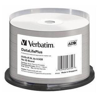 DVD+R VERBATIM 43754 DL 8.5GB 8X PRINTABLE 50SZT