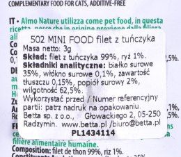 ALMO NATURE Green Label Mini Food Filet tuńczyk 3g