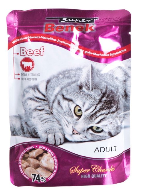 CERTECH Super Benek saszetka dla kota z wołowiną w sosie 100 g