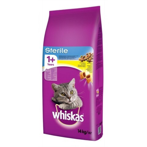 WHISKAS Sterile z kurczakiem - sucha karma dla kotów po sterylizacji - 14 kg