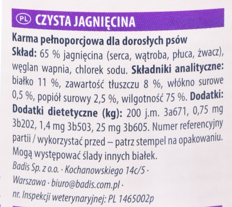 ANIMONDA GranCarno Single Protein jagnięcina - mokra karma dla psa - 800g