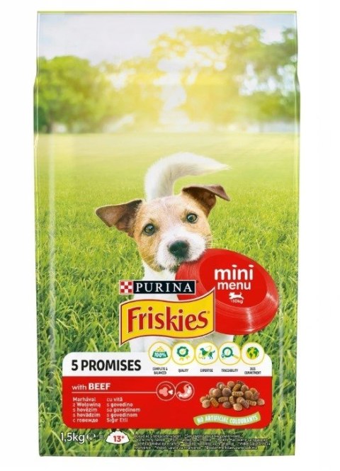 FRISKIES Mini Menu Wołowina z warzywami - sucha karma dla psa - 1,5 kg