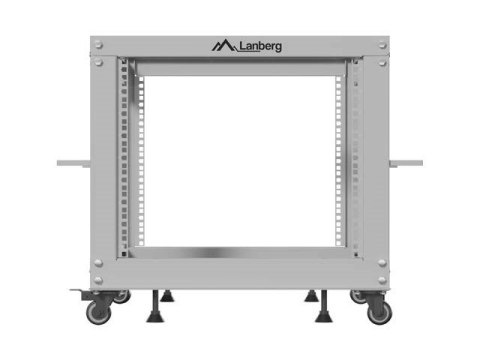 Otwarty Rack 19" 9U 600x600-1100 regulowany szary Lanberg