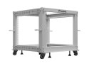 Otwarty Rack 19" 9U 600x600-1100 regulowany szary Lanberg