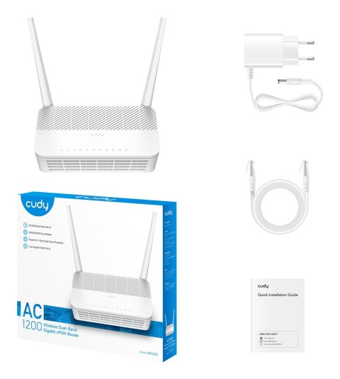 Router CUDY GP1200 Wi-Fi 5 GPON/EPON 2.4GHz, 5GHz 300Mb/s + 867Mb/s