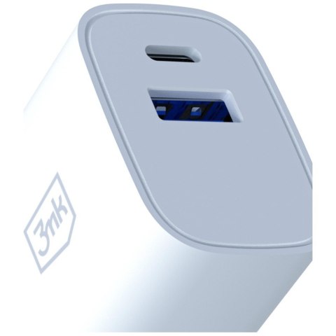 3MK Ładowarka sieciowa 25W USB-A USB-C PD QC4+ FlowPower biała