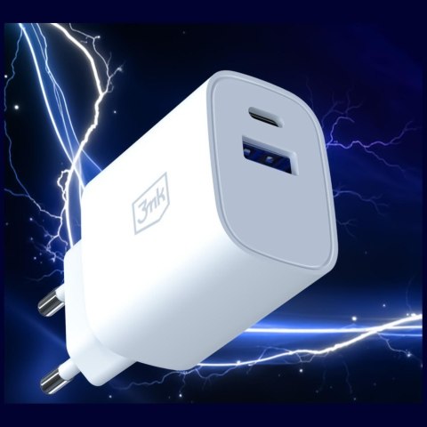 3MK Ładowarka sieciowa 30W USB-A USB-C PD3.0 QC4+ FlowPower biała