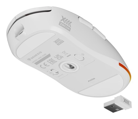 GENESIS Zircon XIII myszka Gaming Oburęczny RF Wireless + USB Type-C Optyczny 26000 DPI