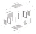 LANBERG SZAFA INSTALACYJNA RACK WISZĄCA 19" 6U 540X350 SZARA DRZWI PRZESZKLONE (FLAT PACK)