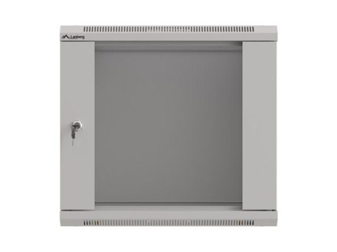LANBERG SZAFA INSTALACYJNA RACK WISZĄCA 19" 9U 540X350 SZARA DRZWI PRZESZKLONE (FLAT PACK)