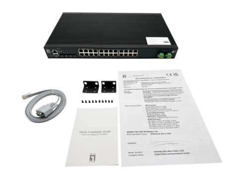 LevelOne IXP-2871 przełącznik sieciowy Zarządzany L2+ Gigabit Ethernet (10/100/1000) Obsługa PoE Czarny