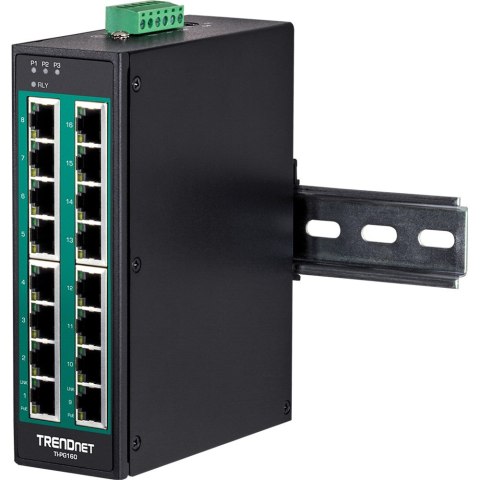 TRENDnet Industrial Switch 16-Port Gbit PoE+ DIN-Rail