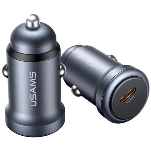 USAMS Ładowarka samochodowa 30W PD Aluminium CC321