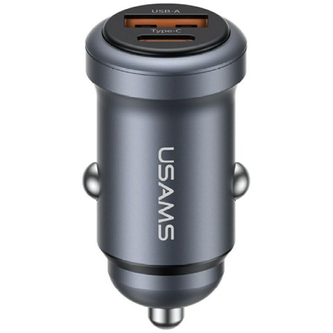 USAMS Ładowarka samochodowa 30W USB-A/USB-C CC322