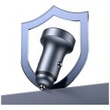 USAMS Ładowarka samochodowa 45W USB-A USB-C LED Aluminium