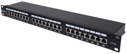 INTELLINET 24-Port Cat6a Patchpanel FTP 1HE schwarz