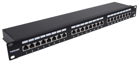 INTELLINET 24-Port Cat6a Patchpanel FTP 1HE schwarz