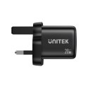UNITEK ŁADOWARKA SIECIOWA 2X GAN USB-C & USB-A 20W CZARNA