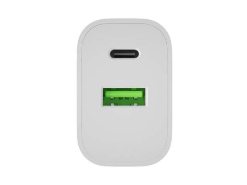 Natec Ładowarka sieciowa Ribera 1xUSB-A 1xUSB-C 20W biała