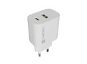 Natec Ładowarka sieciowa Ribera 1xUSB-A 1xUSB-C 20W biała