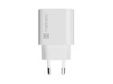Natec Ładowarka sieciowa Ribera 1xUSB-A 1xUSB-C 20W biała