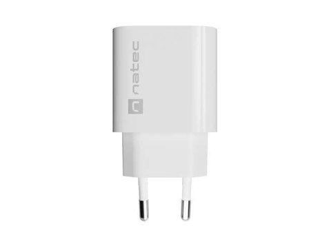 Natec Ładowarka sieciowa Ribera 1xUSB-A 1xUSB-C 20W biała