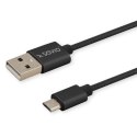 Kabel SAVIO CL-129 (USB typu C - USB 2.0 typu A ; 2m; kolor czarny)