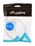 Patchcord U/UTP Lanberg PCU6-10CC-0050-W (RJ45 - RJ45 ; 0,50m; UTP; kat. 6; kolor biały)