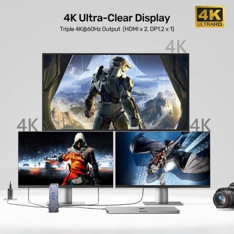 Unitek Uniwersalna stacja dokująca DisplayLink 4K x3