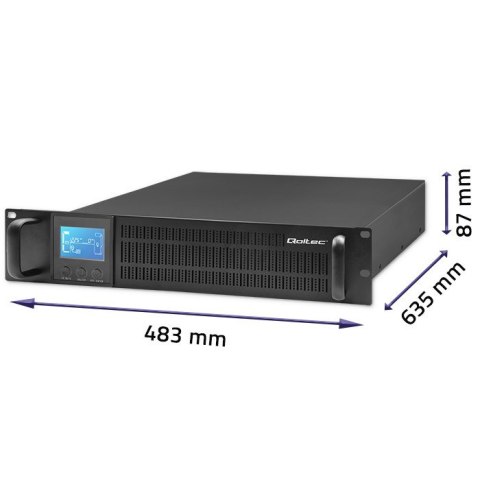 Zasilacz awaryjny UPS RACK Qoltec Pure Sine LCD 3000VA 2400W