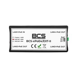 BCS BCS-xPoE4/EXT-II Wzmacniacz sieciowy Czarny 100 Mbit/s